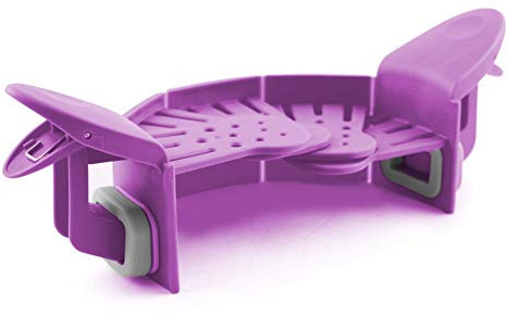 Clip Silicon Cook Strainer, Clip On Silicone Colander, Fold-able Easy to Store, Kitchen Strain Strainer fits all the Bowls and Pots(Purple)