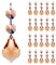 GOLDENHAITAI 20 Stück Kristall Ahornblatt Kronleuchter Prisma Ersatz Anhänger verbundene Glas achteckige Perlen Kette für Kronleuchter Weihnachtsdekoration 38 mm (Rose)