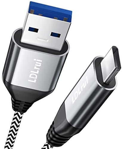 LDLrui Cable de transferencia de datos USB A a USB C de 10 Gbps 6 pies, paquete de 2 unidades, cargador USB tipo C, consolas PS5, teléfono Android y más