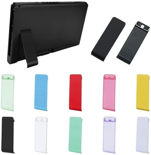 Bunte Rückseite Kickstand Shell Ständer Halterung Ständer Gehäuse Halter für Nintend Switch NS NX Joy-Con Konsole Ersatz (schwarz)