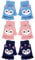 Geyoga 3 Paar Fingerlose Kinderhandschuhe Umwandelbare Klappdeckel Handschuhe Warme Winter Halbfinger Fäustlinge für Kinder Jungen Mädchen von 5 10 Jahren (Blau, Rosa, Marineblau, Eule)