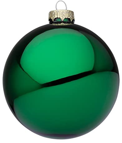 Magie di Natale Weihnachtskugeln aus Glas verziert (10 cm, hellgrün glänzend, 4)