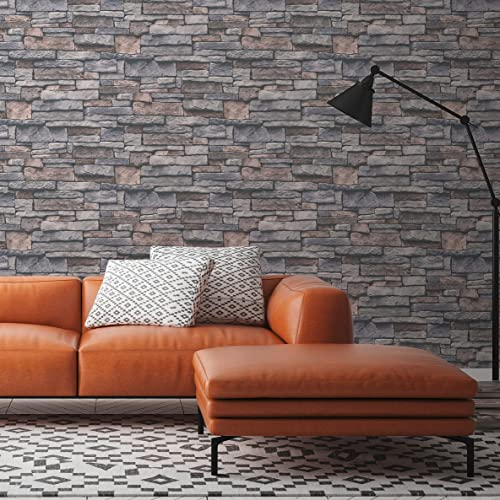 A.S. Création Tapete Steinoptik Grau Creme Terra 388132 - Vliestapete Stein - 10,05 m x 0,53 m - Made in Germany