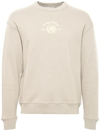 CASUAL FRIDAY CFSage Herren Sweatshirt Pullover Pulli mit Rundhalsausschnitt O-Neck Stickerei, Größe:S, Farbe:Chateau Gray (154503)