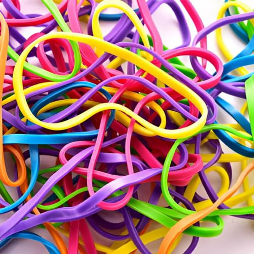FIRST CHOICE KAYA 250pk Elastic Rubber Bands Assorted Sizes Sturdy Thick & Stretchable Colored Bands for Home, Office, School, Craft Everyday Use