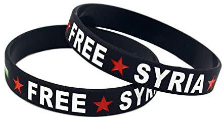 EIFINE 30 STÜCKE Syrien mit Flaggen-Silikonkautschuk-Armband 3 Farben (Size : 20cm, Color : Svart)