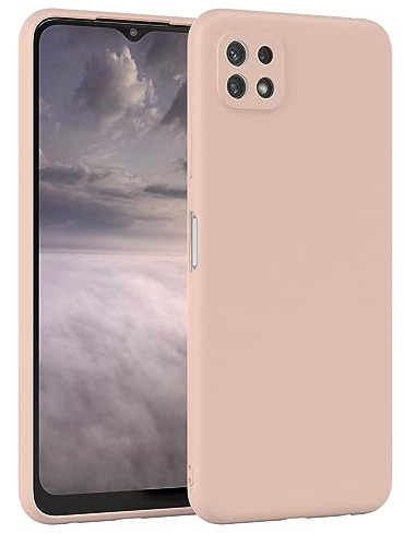 EAZY CASE - Silikonhülle für Samsung Galaxy A22 5G Hülle Silikon Case Rosa weich stoßfeste Handyhülle Galaxy A22 5G Schutzhülle mit Kameraschutz Dünn Premium Schutz Cover TPU Bumper in Altrosa Pastell