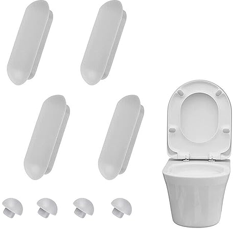 JOCXZI WC Sitzdeckelpuffer,Weiss WC Brille Dämpfer,Auflagestopfen für Toilettensitz,WC-Sitz Stoßstange 4 Ringpuffer und 2 Deckelpuffer für Zuhause Büro Hotel