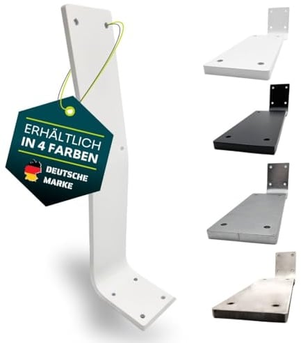 Yourkon Rückenlehnenhalter Halterung für Bänke Schwarz/Weiß/Edelstahl/Verzinkt/Stahl 8mm Stark (1, Weiß)