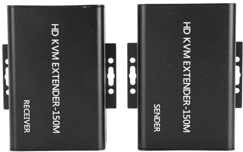 HD-Multimedia-Schnittstelle KVM-USB-Extender über Ethernet CAT5e/6-Kabel, Bis zu 150 M, HD-Multimedia-Schnittstelle USB-KVM-Extender, Full HD 1080P (EU-Stecker)