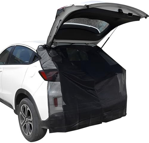 XILENY 2PCS Van Schiebetür Magnetisches Fliegengitter Schwarz Mesh Moskitonetz Reißverschluss Auto Camping Netz Heckklappe Schatten für T5 T6 T4 Wohnwagen Wohnmobil Camper Sonnenschutz