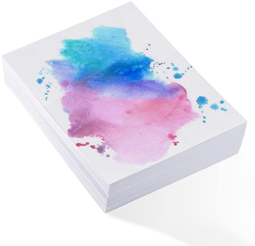 60 Sheets Watercolour Paper Set, 140 lb of 5x7 Art Water Colour Paper 300 GSM Cotton Cold Press Art Paper for Students Adults Artists Drawing Painting Supplies Postcards
