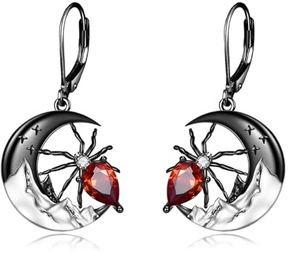 Spinnen Ohrringe für Damen Sterlingsilber Halloween Ohrhänger Punk Spinnen Ohrringe Halloween Feiertag Gruselige Party Schmuck Geschenke