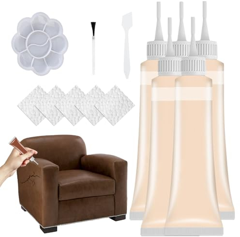 heepqy Leder Reparatur Set, Fortschrittliches Lederreparaturgel, 2024 Neuest Flüssigleder Restaurator, Kunstleder Reparatur für Autositze, Sofas, Lederbekleidung, Ledertaschen, Gürtel (1, Beige)