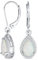 Antiker Stil Edelstein Cubic Zirkonia Akzent Pave Halo CZ Solitär Träne Erstellt Weißer Opal Tropfen Ohrringe Für Frauen Hebel Zurück .925 Sterling Silber Oktober Geburtsstein