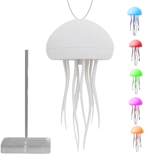 Meindin Schwebende Quallenlampe, LED RGB Touch Nachttischlampe, Schwebend Mit Sockel, Sprachsteuerungslicht, Wiederaufladbar Dekorative Stimmungslicht Für Schlafzimmertisch