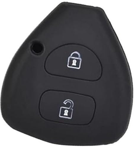 MUEOSI 2 Button Car Key Fob, for Toyota, Camry Yaris, for RAV4, HiLux Cruiser Fortuner Prado Verso Silicone Car Remote Key Fob Cover Case Holder Protector car key shell