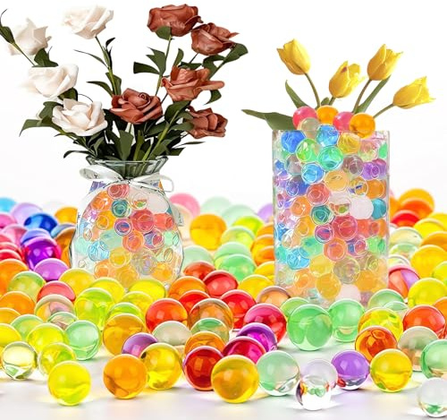 Water Beads Balls Decorative Granulates, 30000 Filler Beads for DIY Decor | Round Resin Pieces Expand to 11-13mm, Multicolor Finish Suits Vase Filling, Flower Arrangements, Crafts and Home Displays