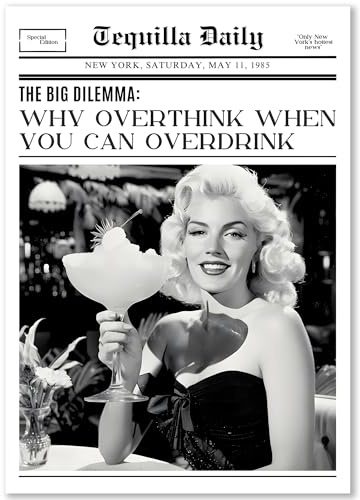 Happymotive – Poster im Zeitungsstil Vintage A4 | Wandbilder im Retro-Design | Typografie | Wanddeko für Wohnzimmer, Büro & Schlafzimmer | Premium Druck auf 300g Papier (Marilyn Monroe)