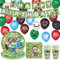73 Pcs Vaisselle de Fête Anniversaire Vaisselle Kit, Décorations d'anniversaire Pixel Ballons Vaisselle de fête, Comprend Bannières, Assiettes, Gobelets en Papier, Serviettes, Ballons