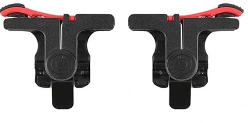 Genérico Gatillos para Móvil Call of Duty, Disparador de Alta Sensibilidad, Compatible con iPhone y Android, Diseño Antideslizante, Juego a Cuatro Dedos, Rojo y Negro