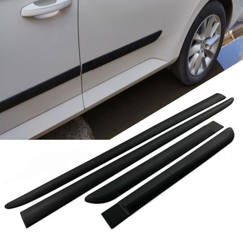 Axenture Car Door Protector Strips for Toyota Yaris, Matte Black, 4 Pcs | Anti-Scratch ABS Side Mouldings / Door Trim Body Kit Strips, Front 99cm / Rear 61.5cm, Pre-Applied Adhesive Tape
