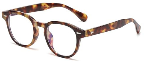 SAIIURV Gafas Filtro Luz Azul para Mujer Hombre, Gafas de Lectura Antifatiga de Ordenador Sin Graduacion, Retro de Marco Anteojos Anti Luz Azul para Diario Gaming Computadora (Marrón)