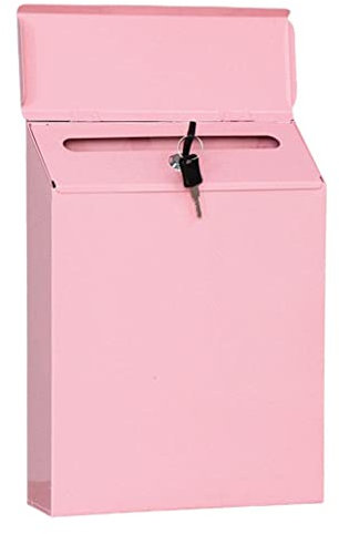PNAJFUEL Briefkasten Mit Schloss Wandmontiert Kommentar-Abwurfbox Zahlungshalter Briefkasten/Pink