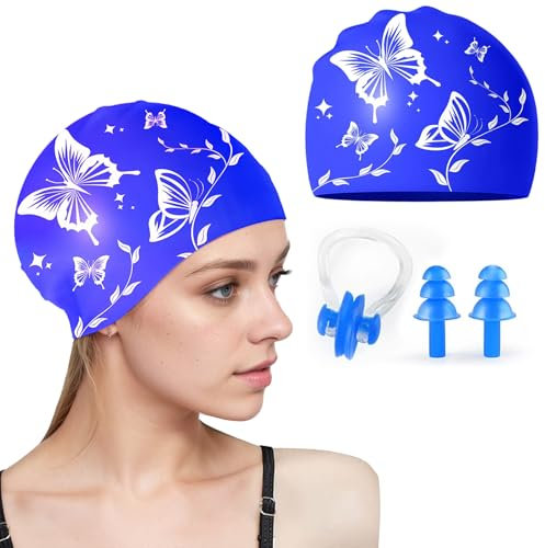 Gorro de baño para mujer, clásico unisex de silicona, suave y duradero, para mujeres y hombres, gorro de natación suave y duradero