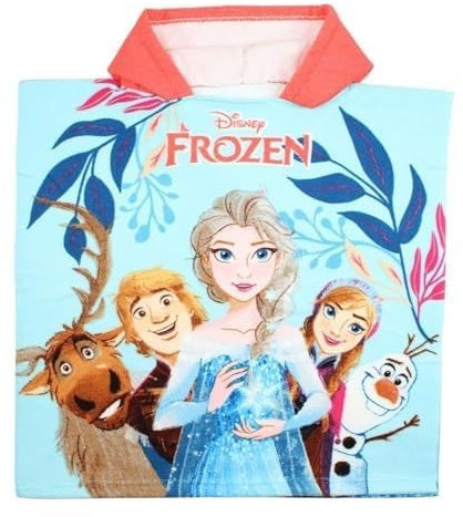 E plus M Disney Frozen ELSA Anna Badetuch Bademantel Kapuzen Fast Dry Poncho 50 x 100 cm - 3 bis 6 Jahre ideal für Pool Strand Schwimmbad (Rosa, 50cmx100cm)