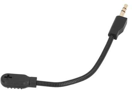 POENVFPO Ersatz-Spielmikrofon für Kabelloses Gaming-Headset, Geräuschunterdrückende Schaumstoffabdeckung, Verstellbares Galgenmikrofon, 3,5-mm-Stecker für Gamer