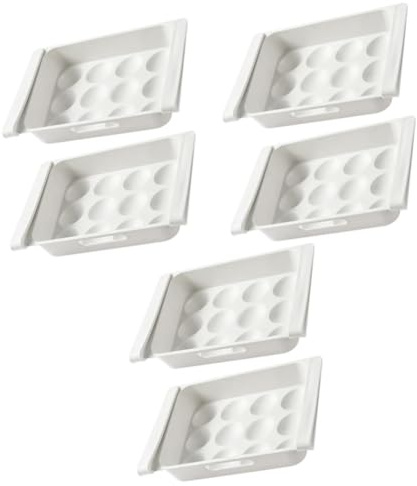 DIYEAH 6 Stück Drawer Type Egg Holders aus Robustem Multi-grid Aufbewahrungsbox für Eier im Kühlschrank Stapelbar Platzsparend für Haushalt und Lebensmittel-frische
