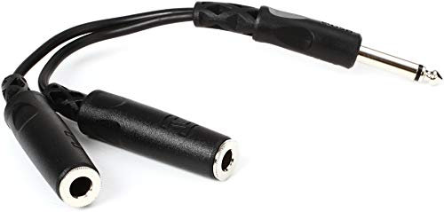 Hosa YPP-111, Y Cable, 1/4 in TS to Dual 1/4 in TSF