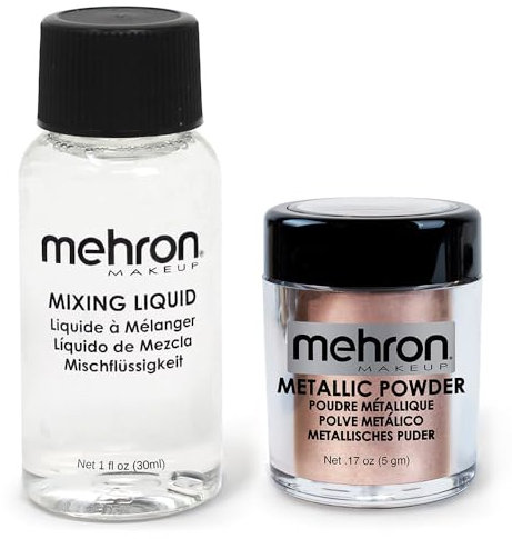 mehron Metallic Powder with Mixing Liquid ~ Rose Gold ~ Body ~ Face Paint~ make-up
