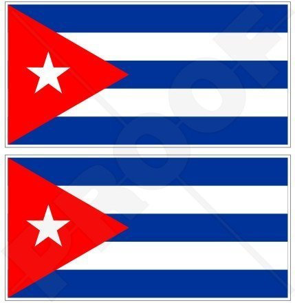 KUBA Kubanische Flagge Republik Kuba 75mm Auto & Motorrad Aufkleber, x2 Vinyl Stickers