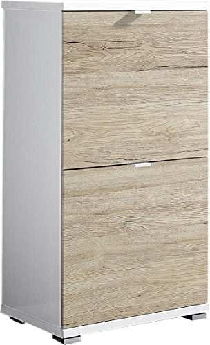 Germania 3-tlg. Schuhschrank-Set 8484-177 Colorado in Weiß/Sanremo-Eiche-Nb., 53 x 91 x 30 cm (BxHxT)