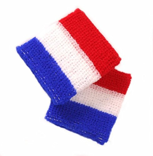 Schweißband/Armband/Handgelenkband NIEDERLANDE - rot weiß blau quer gestreift 1 Stück