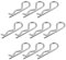 sourcing map Clip Pins 3mm Wire Carbon Steel 60mm Length Trailer R Shaped Spring Cotter Tractor Mower Fastener Hardware Silver Tone 10pcs