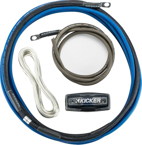 Kicker 46PK8 PK8 8-AWG Amplifier Power Kit - Power, Ground, Remote Wire and Fuse Block. | Connection cables for 8 AWG car audio installs, easy hookup for subwoofer systems, dependable current delivery for bass