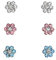 The Rose & Silver Company Girls 925 Sterling Silver Crystals Clear Pink and Blue Flower Stud Earrings Set