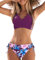 CUPSHE Conjunto de Bikini Mujer Cintura Alta Estampado Floral Lace Up Traje de Baño Dos Piezas, L
