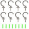INCREWAY Deckenhaken, 8 Stück, Antik-Zink-Legierung, Schraubhaken zum Aufhängen von Vorhängen, Tassen, Schmuck (Silber)