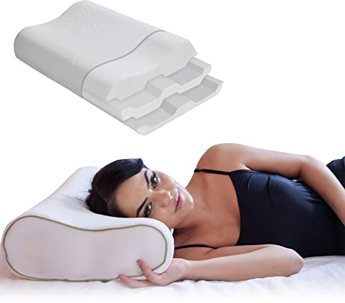 Mabel Home Sandwichkissen, verstellbares Memory-Schaumkissen, Nackenkissen für Nackenschmerzen, Nackenstütze für Rücken, Bauch, Seitenschläfer, orthopädisches Konturkissen