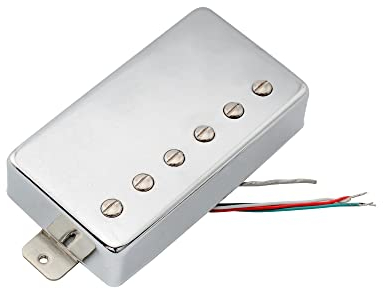 Artec LPA210 Alnico 5 Covered Humbucker Tonabnehmer Steg Pickup 16,8K für Les Paul Style E-Gitarre, Chrom