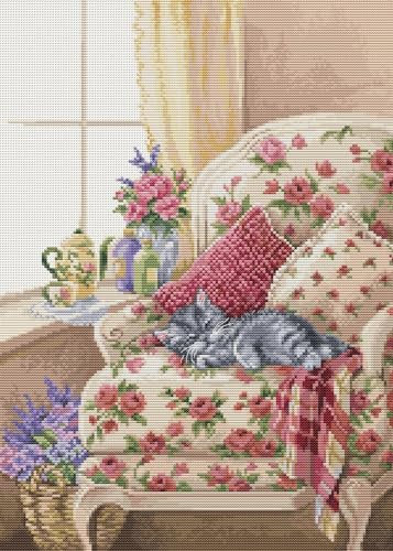 Luca-S Cross Stitch Kit Sweet Dreams, BU5017, Counted Cross Stitch Kit for Adults, Needlecraft and Embroidery Kit