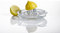 DUHALINE Spremiagrumi, spremiagrumi portatile, alesatore a cristallo, spremiagrumi manuale con manico e beccuccio per succo fresco, arancio lime, vetro trasparente pesante