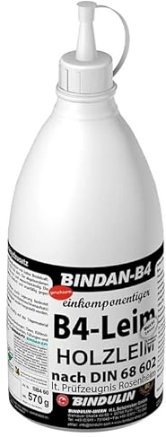 Holzleim wasserfest, BINDAN-B4 (1-Komponenten-B4-Leim) 280 g Flasche incl. Pinsel von E-Com24 (280 Gramm) (Bindan B4 280 gr.)