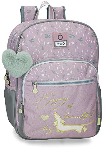 Enso Beautiful day Zaino Scuola Viola Adattabile a Trolley 30x38x12 cm Poliestere 13.68L