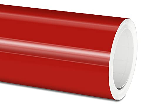 Actinium® Plotterfolie (13€/qm) 751c 031 Rot Glanz 5m x 63cm High Performance Cast Folie, gegossene Selbstklebende Autofolie glänzend