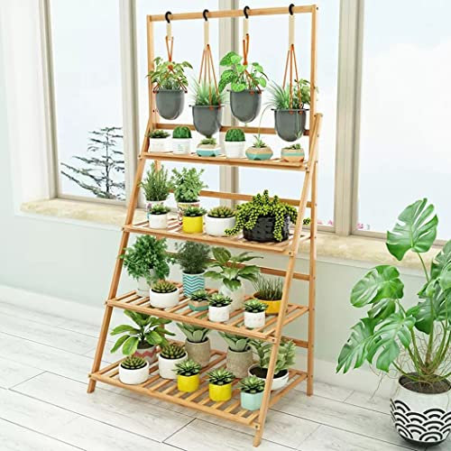 GIZNXBA Blumenregal Balkon Hängende Pflanzenregal Blumentreppe Pflanzentreppe Blumenbank Wohnzimmer Klappbares Blumenständer Fensterbank Wohnzimmer Und Balkon (Color : 4 Tier)